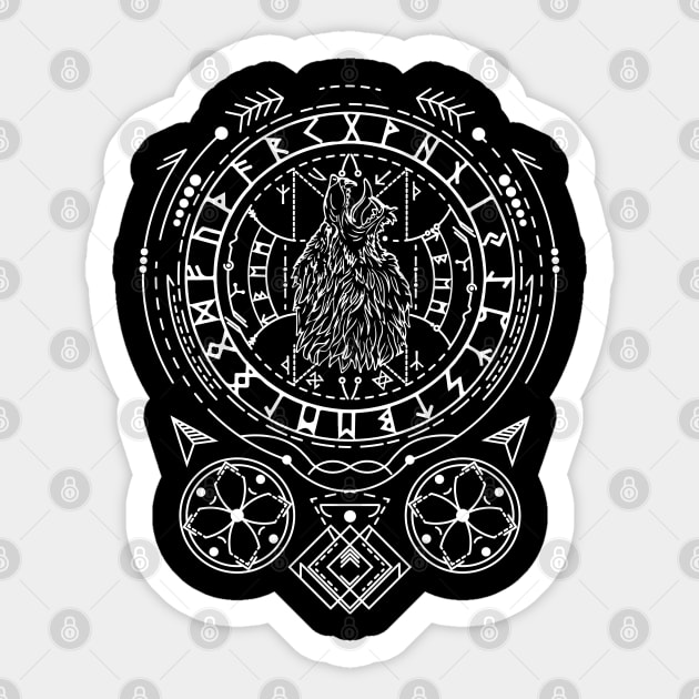 Fenrir | Norse Pagan Symbol Sticker by CelestialStudio